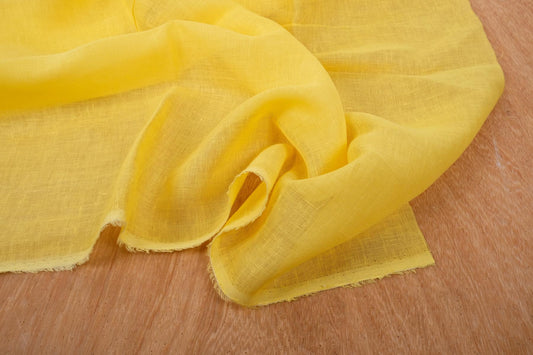 Sheer GAUZE linen fabric - sun yellow - 162SH