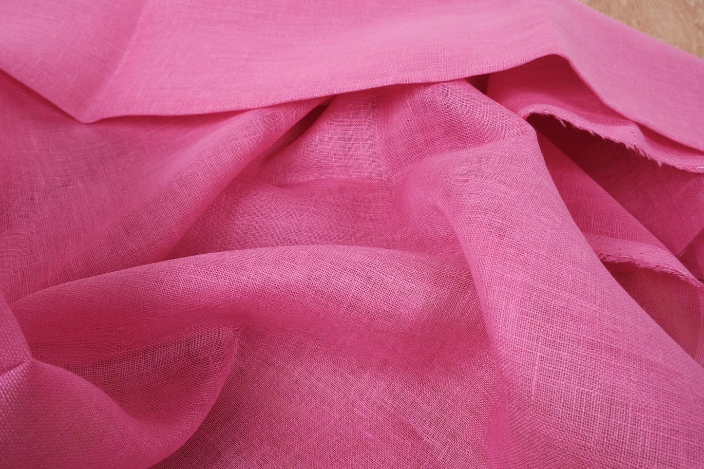 Sheer GAUZE linen fabric - hot pink - 160SH