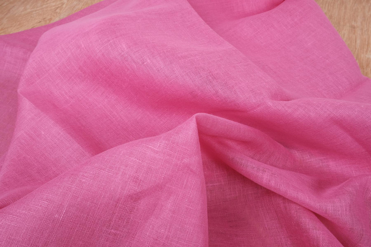 Sheer GAUZE linen fabric - hot pink - 160SH
