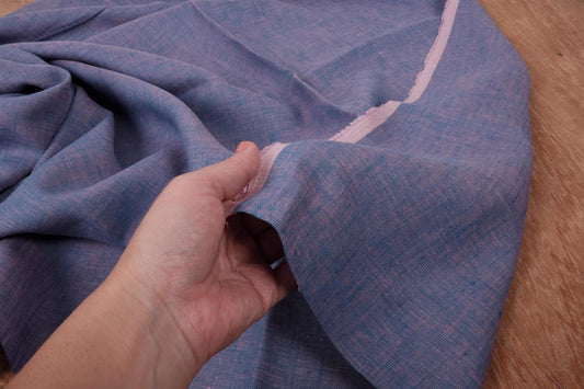 Chambre - blue pink - linen fabric - 147M