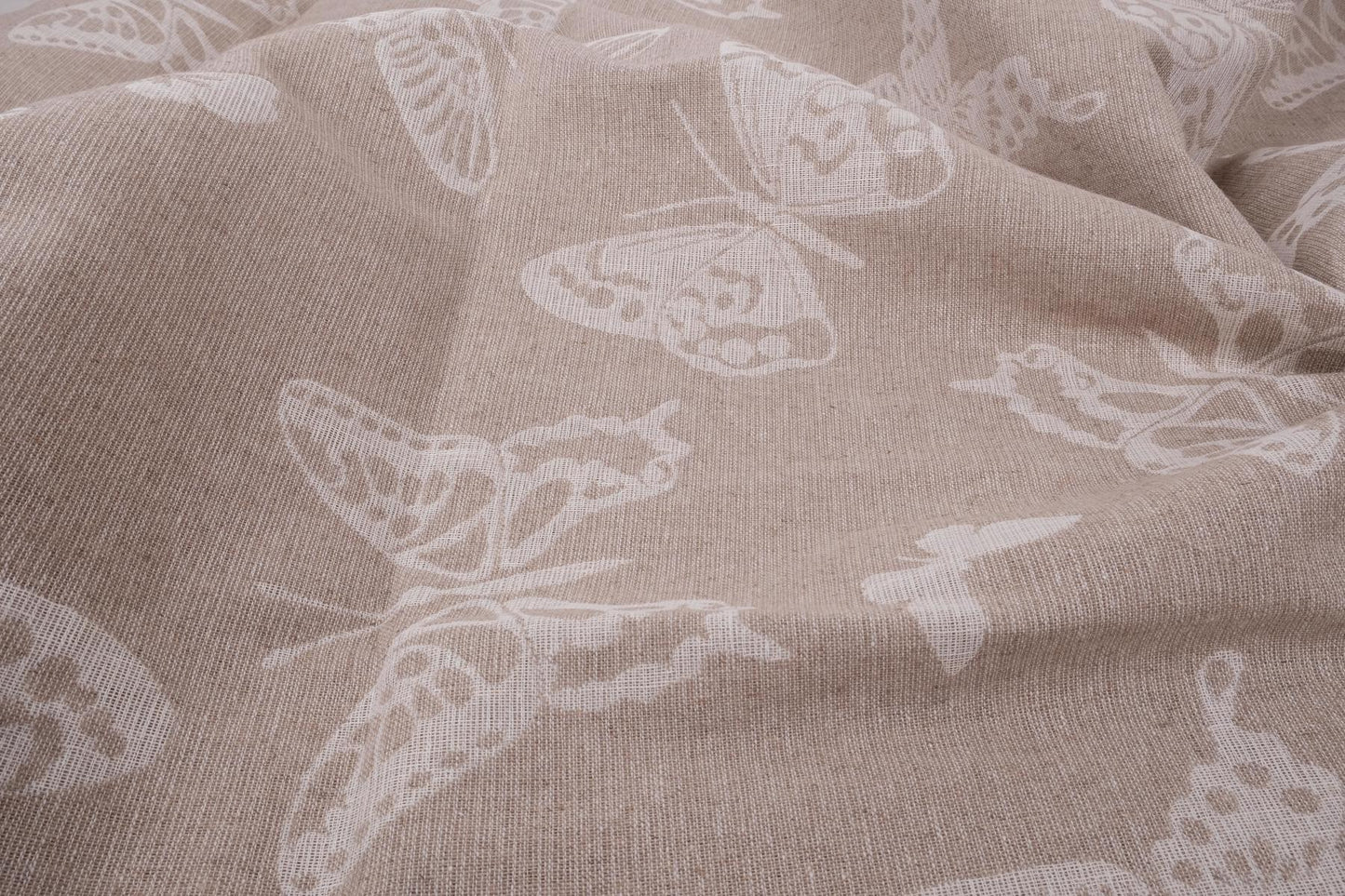 Double sided - butterfly natural - linen fabric - 179R