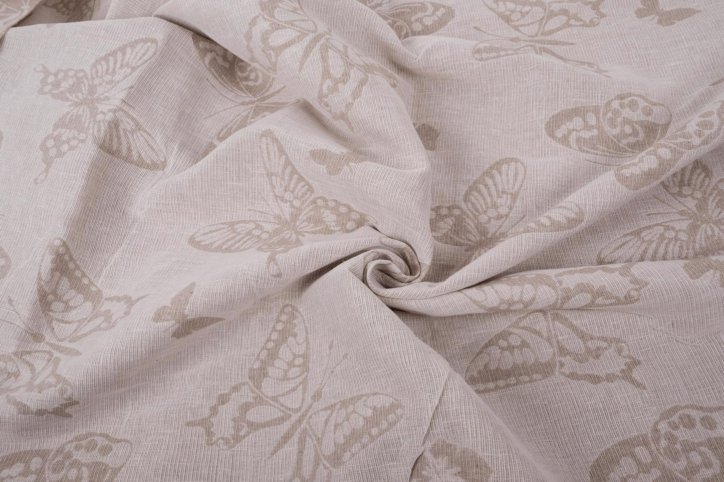 Double sided - butterfly natural - linen fabric - 179R