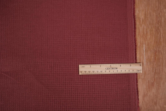 Waffle - red - linen fabric - 133VA