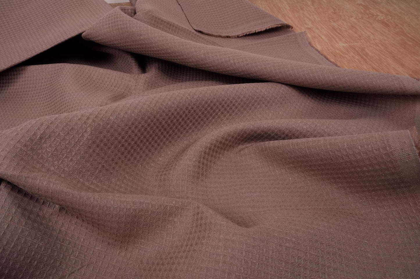 Waffle - brown - linen fabric - 137VA