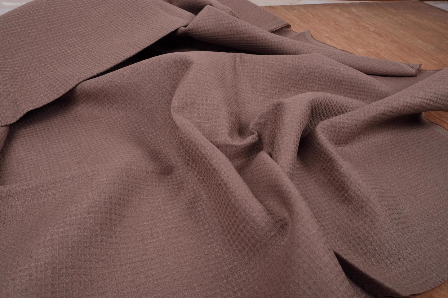 Waffle - brown - linen fabric - 137VA