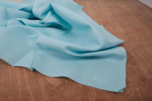 Waffle - aquamarine blue - linen fabric - 135VA