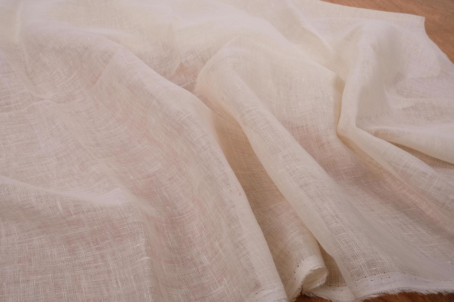 Sheer GAUZE linen fabric - offwhite - regular - 142SH