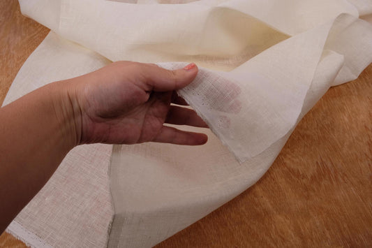 Sheer GAUZE linen fabric - offwhite - regular - 142SH