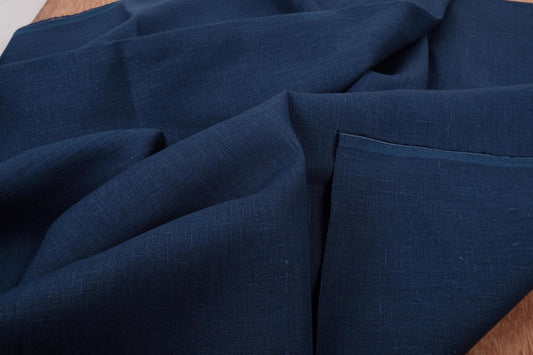 Navy blue - heavy linen fabric - 193H