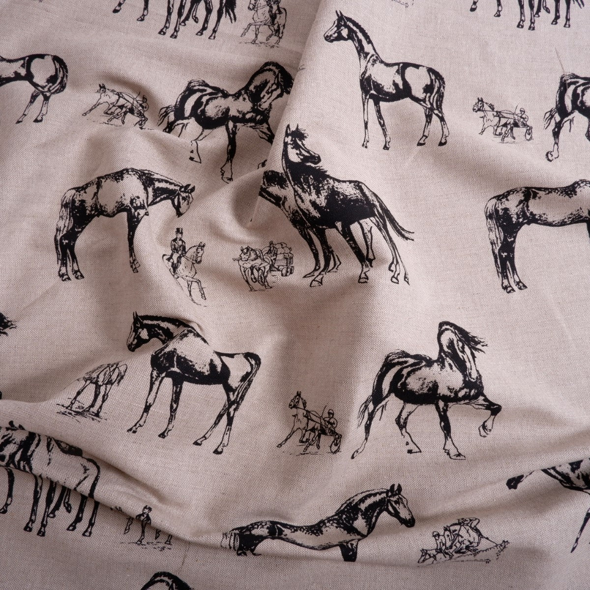 Print horses - Linen cotton blended fabric - 966P