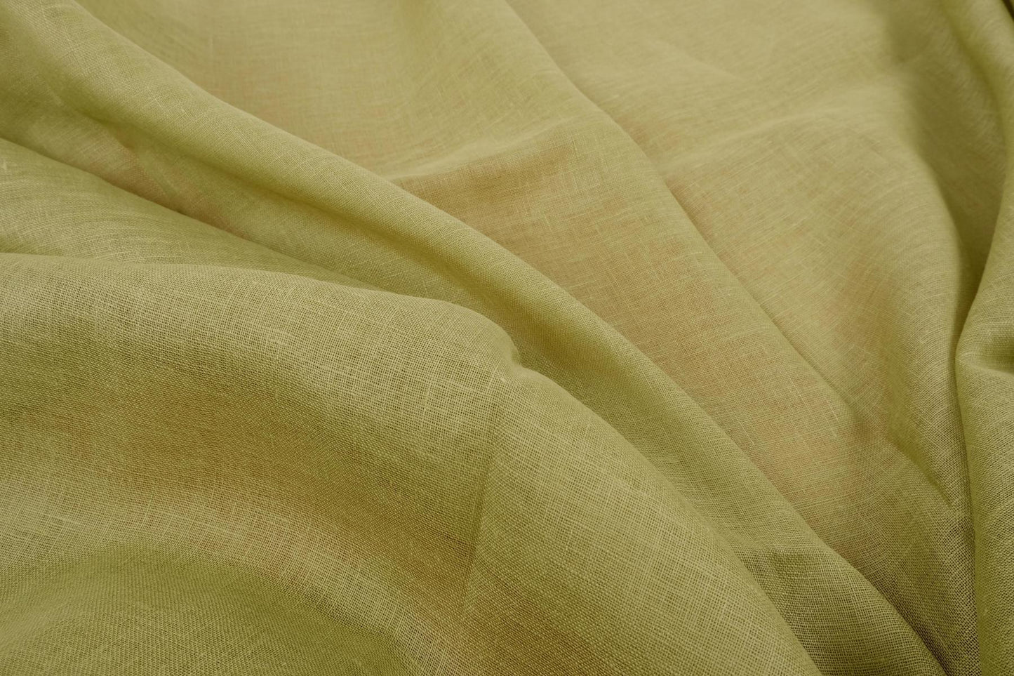 Sheer GAUZE linen fabric - pear green - 152SH