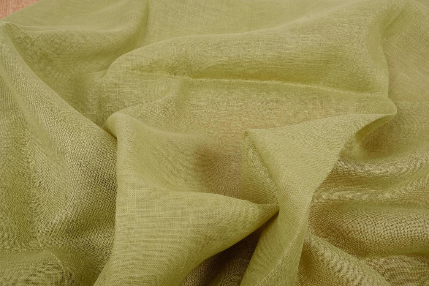 Sheer GAUZE linen fabric - pear green - 152SH