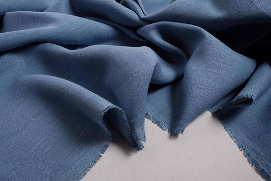 Blue - extra wide - linen fabric - 723EH