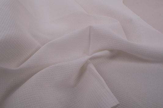 Waffle - white - linen fabric - 129VA