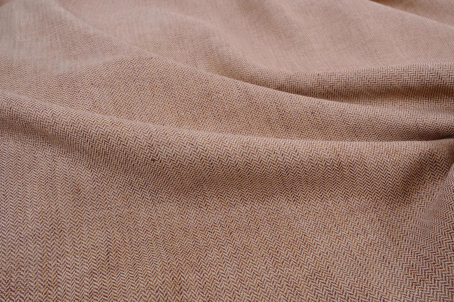 Herringbone ecru brown - linen fabric - 509H