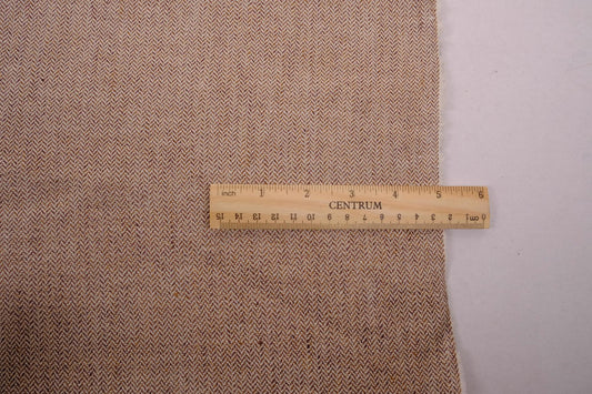 Herringbone ecru brown - linen fabric - 509H