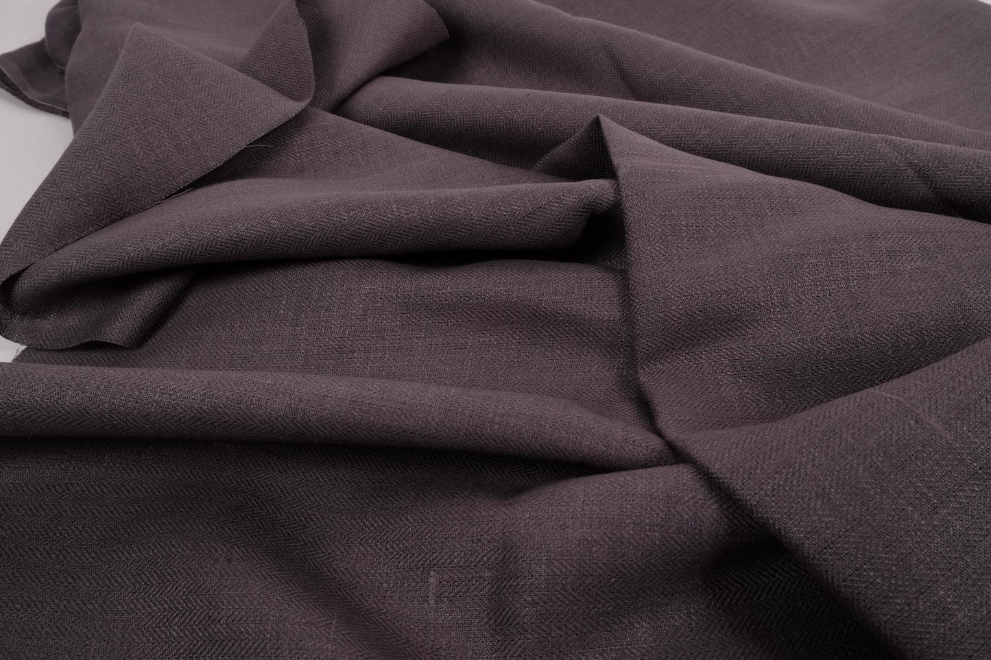Herringbone - dark grey - linen fabric - 795H