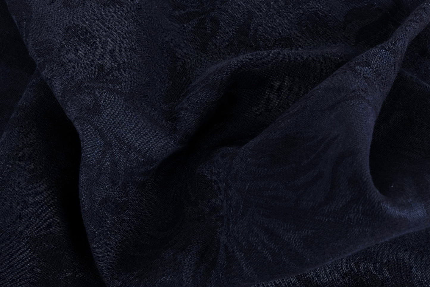 Jacquard Floral - dark blue - linen fabric - 832J