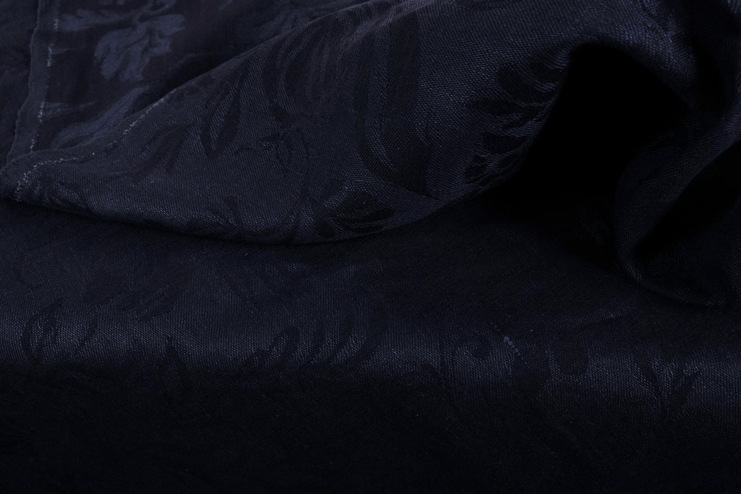 Jacquard Floral - dark blue - linen fabric - 832J