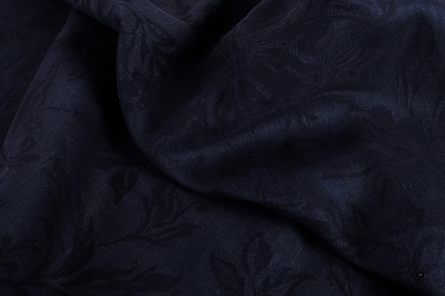 Jacquard Floral - dark blue - linen fabric - 832J