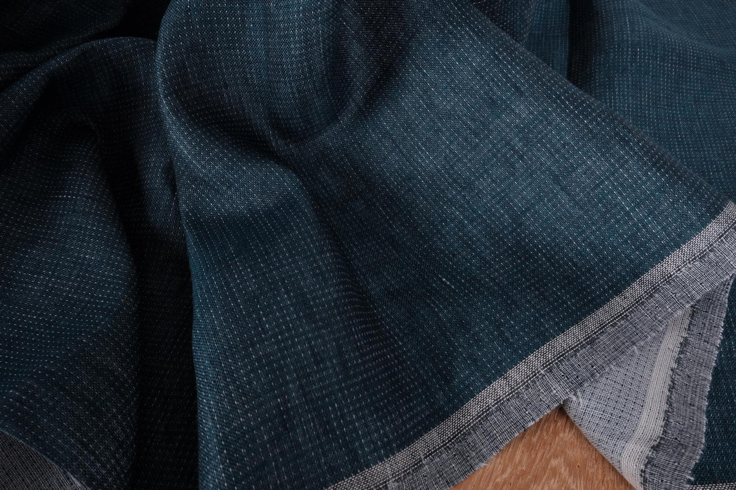 Double sided - blue grey - linen fabric - 610D