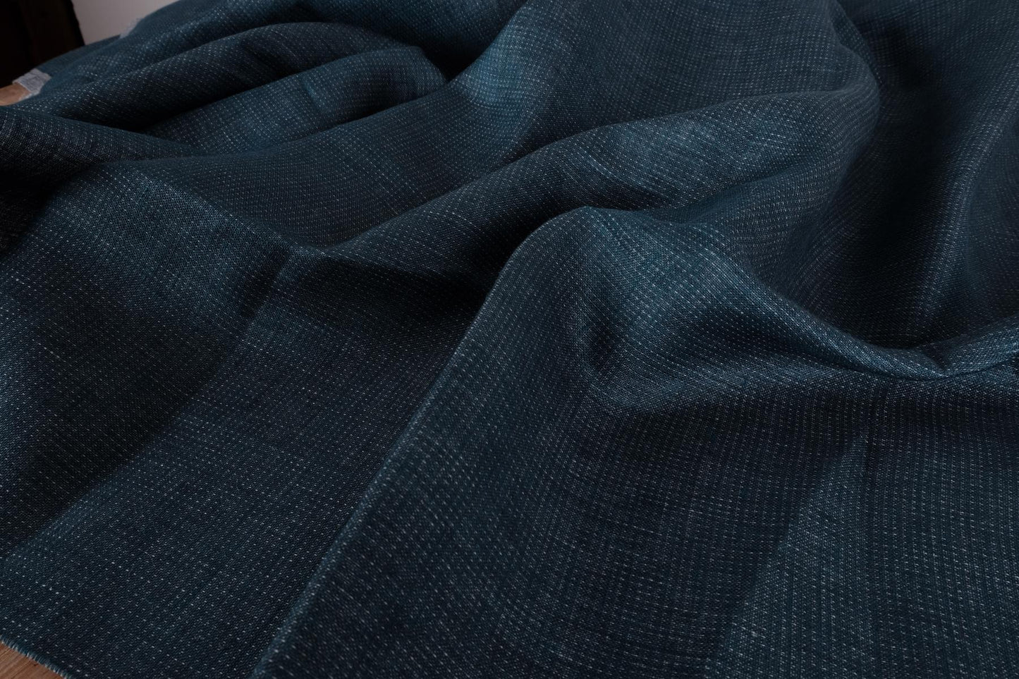 Double sided - blue grey - linen fabric - 610D