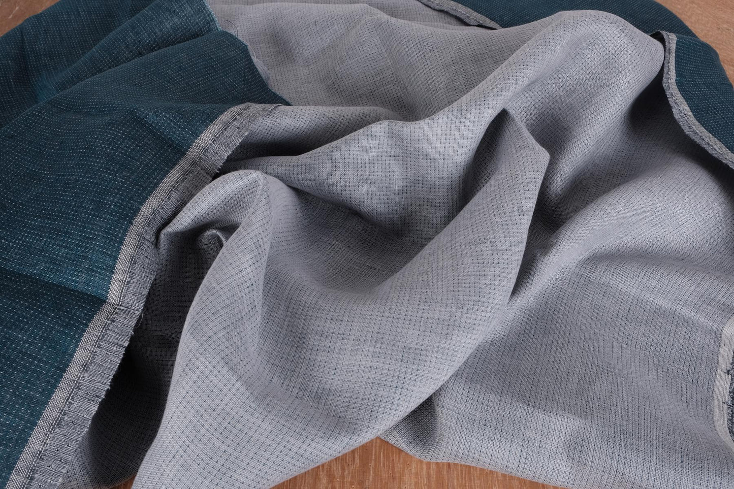Double sided - blue grey - linen fabric - 610D