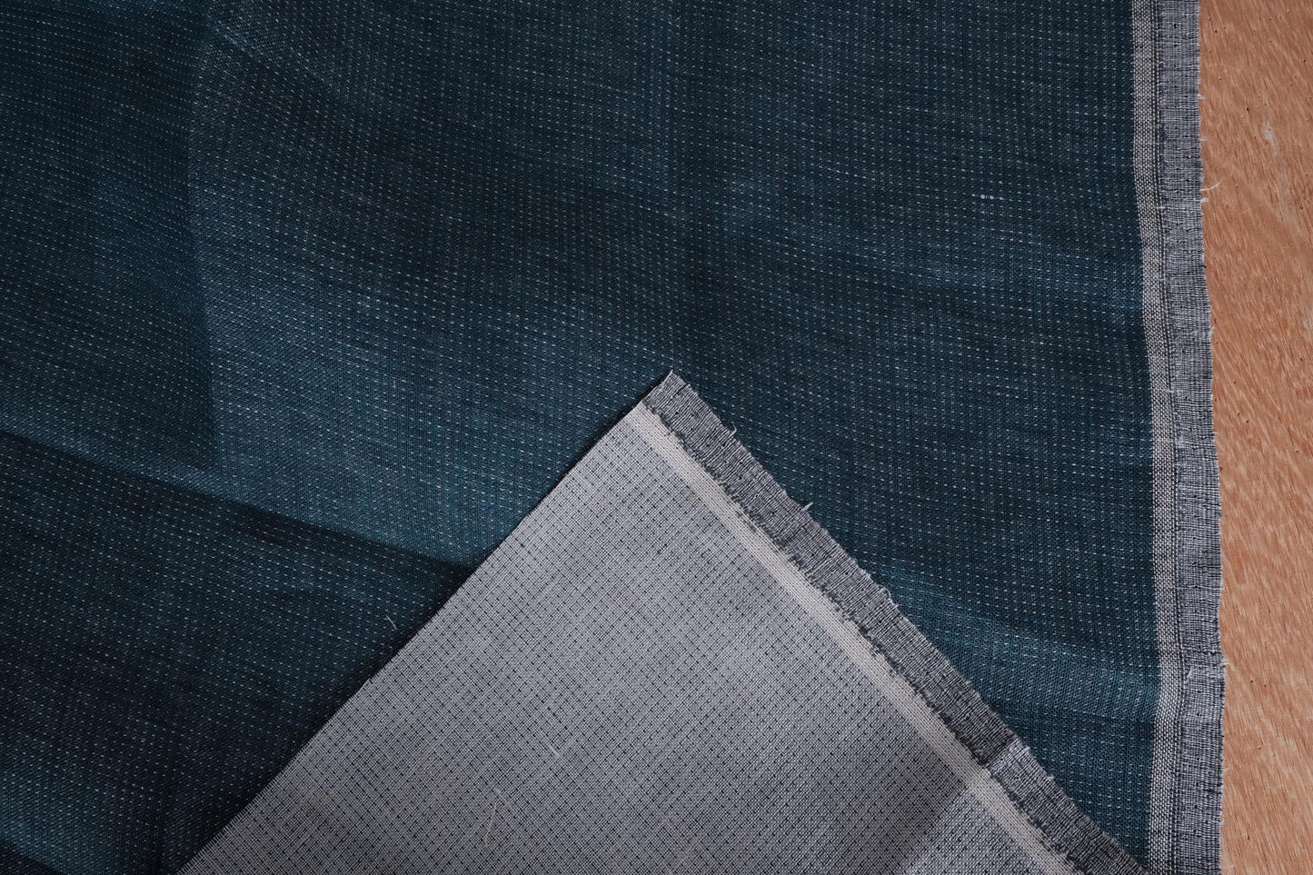 Double sided - blue grey - linen fabric - 610D