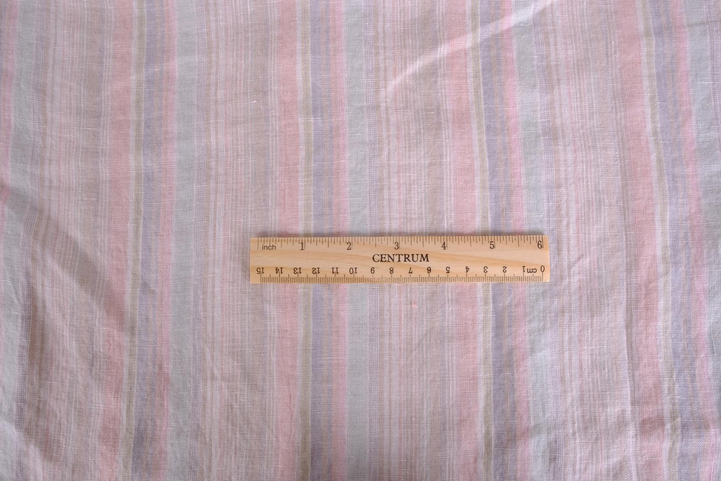 Pale pink striped - linen fabric - 836M