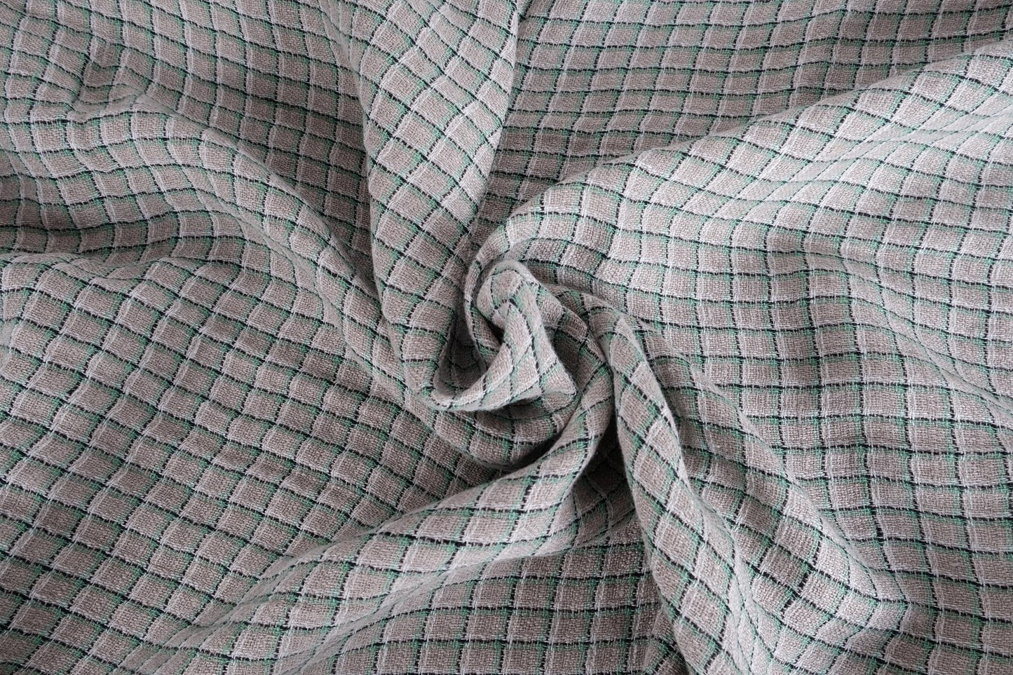 Greed grey squares - linen fabric - 230gsm - 821SH