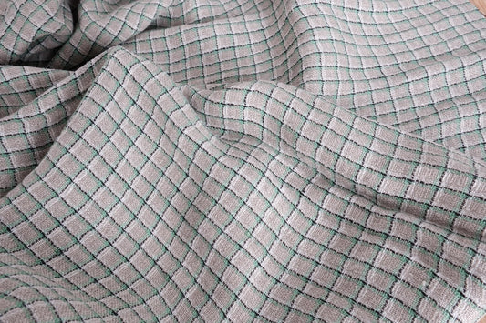 Greed grey squares - linen fabric - 230gsm - 821SH