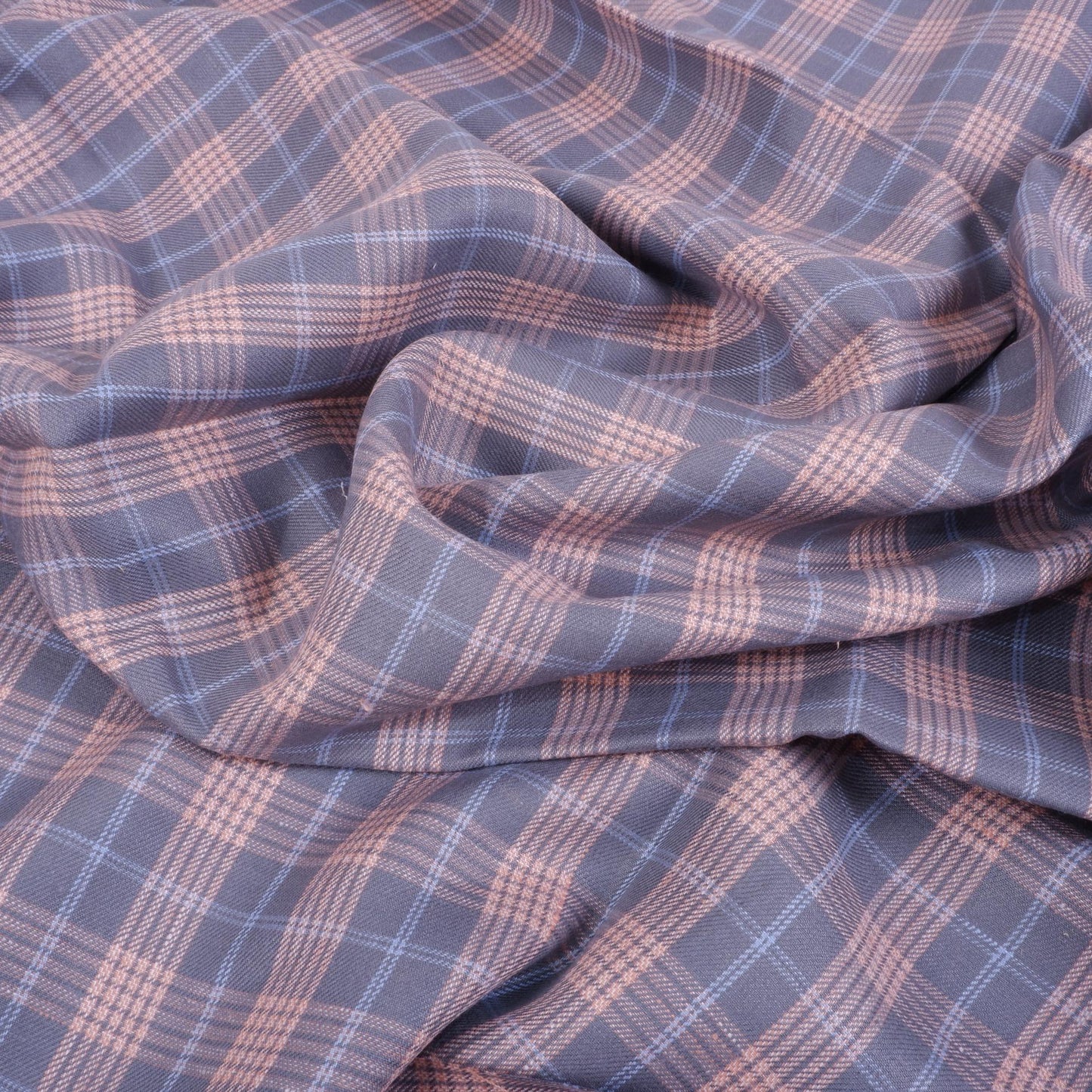 Grey - pink checked twill - 9951P