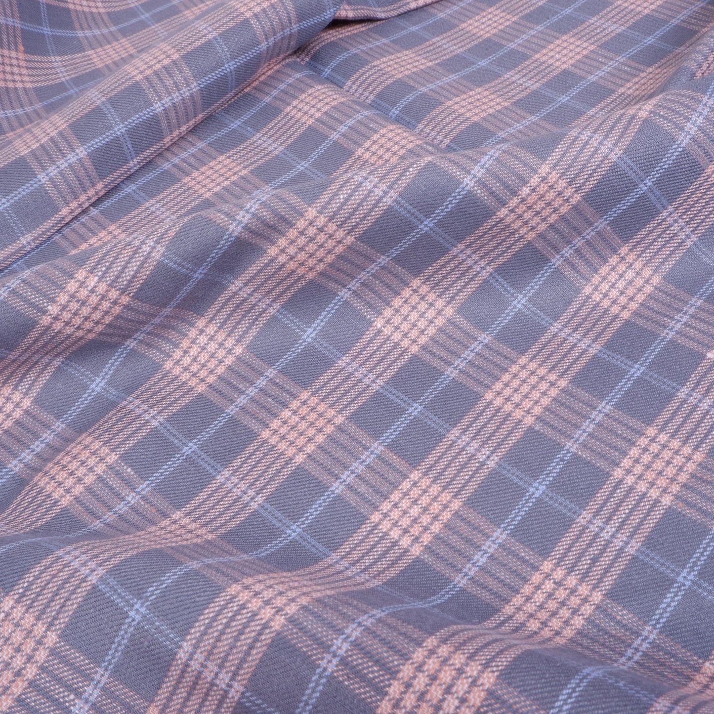 Grey - pink checked twill - 9951P