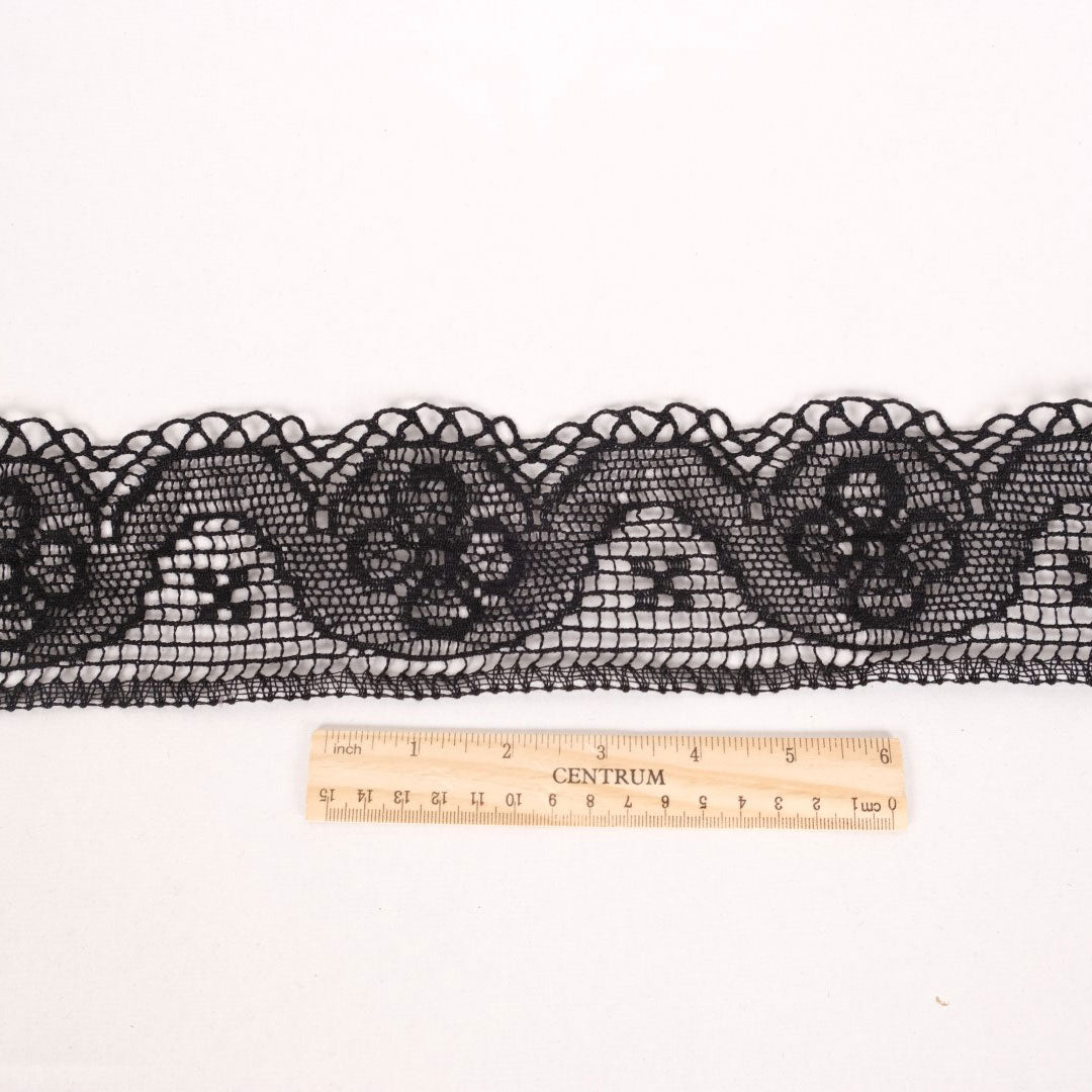 Gele Linen lace - black 85mm - 1185L