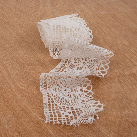 Gele Linen lace - white 85mm - 1186L