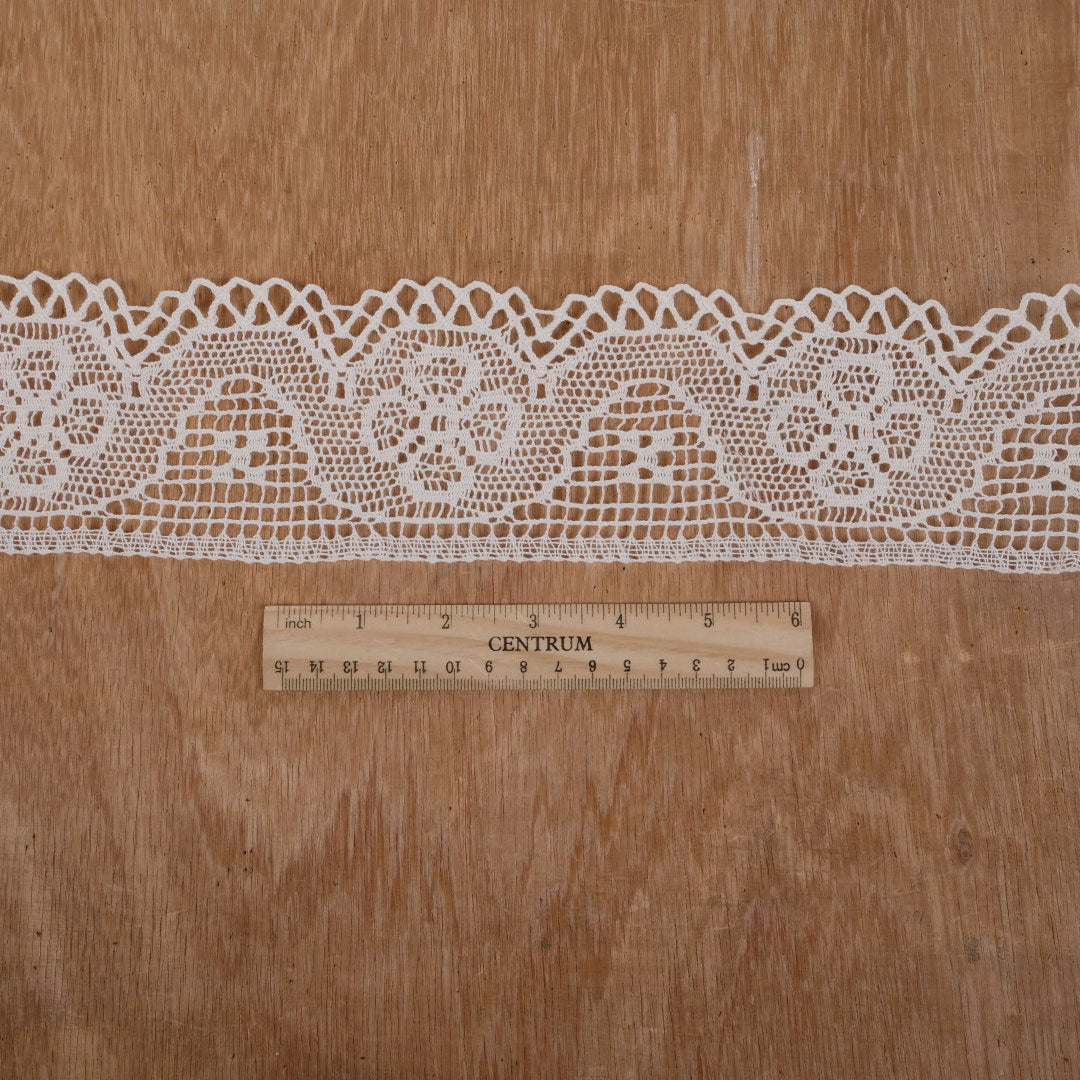 Gele Linen lace - white 85mm - 1186L