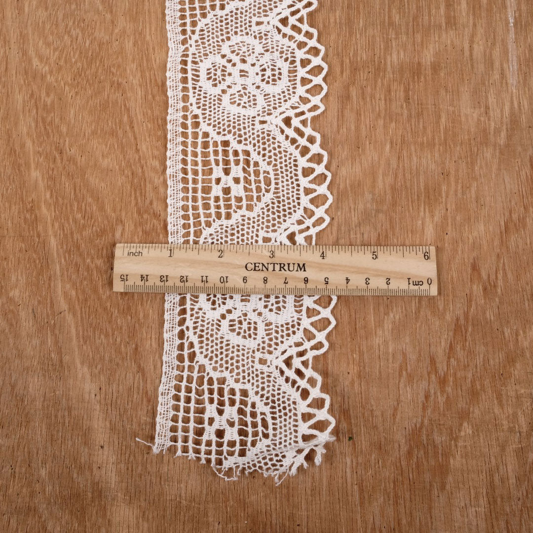 Gele Linen lace - white 85mm - 1186L