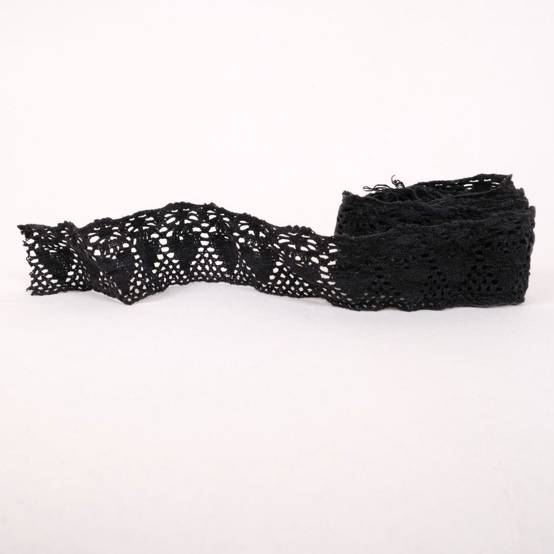 Hearth Linen lace - black 70mm - 1177L