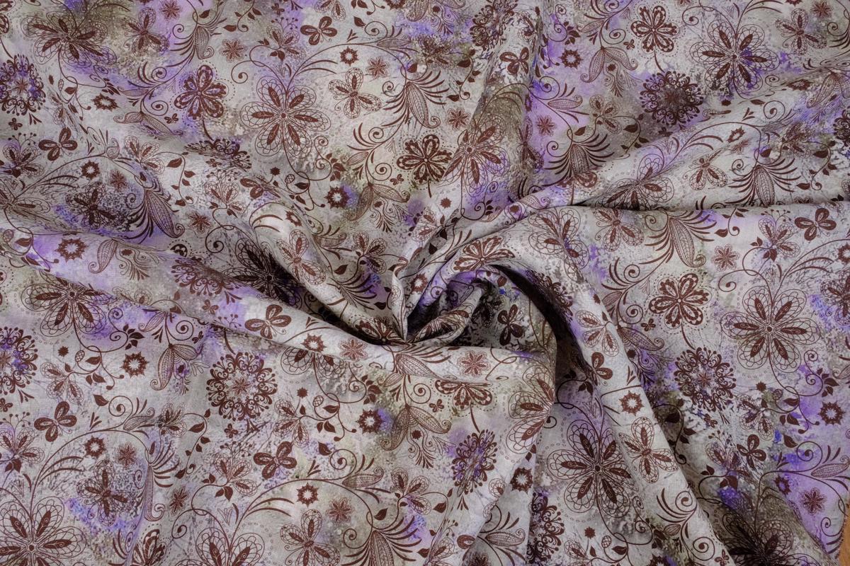 Floral purple brown - print - 9987P