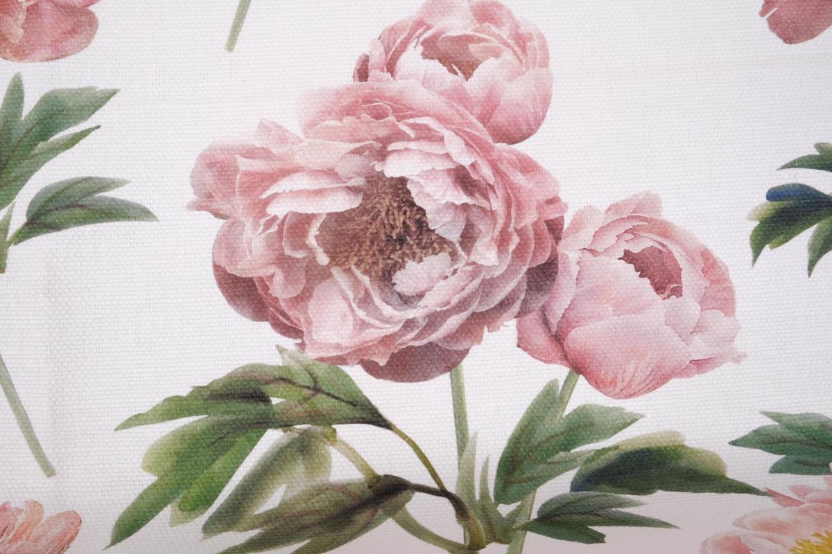 Peony print - Coated - Extra heavy linen fabric - 9975P