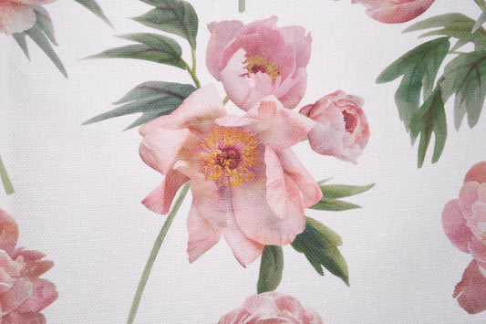 Peony print - Coated - Extra heavy linen fabric - 9975P - Upholstery fabric