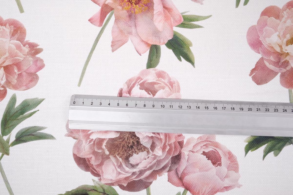 Peony print - Coated - Extra heavy linen fabric - 9975P