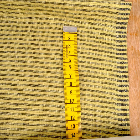 Yellow natur stripes - linen fabric - 441RA