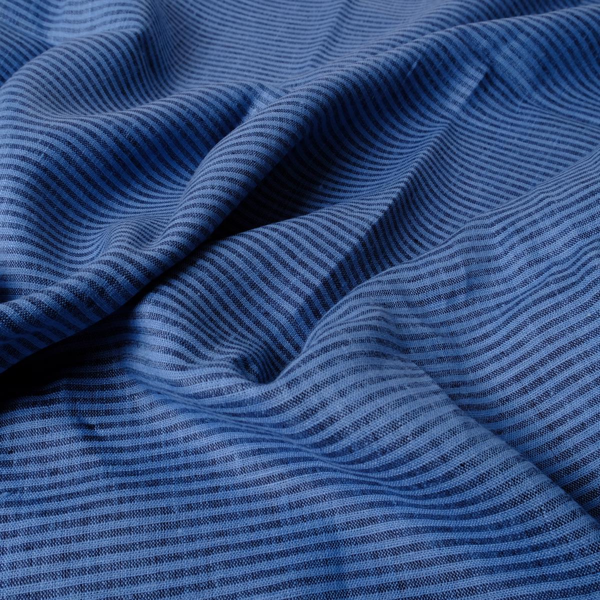 Blue stripes - linen fabric - 448RA