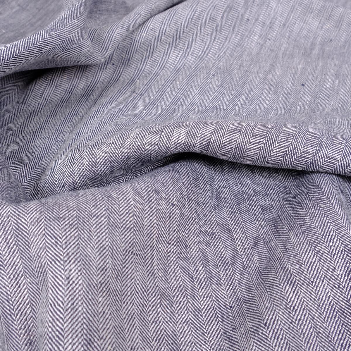 Fishbone Herringbone - grey - linen fabric - 446RA