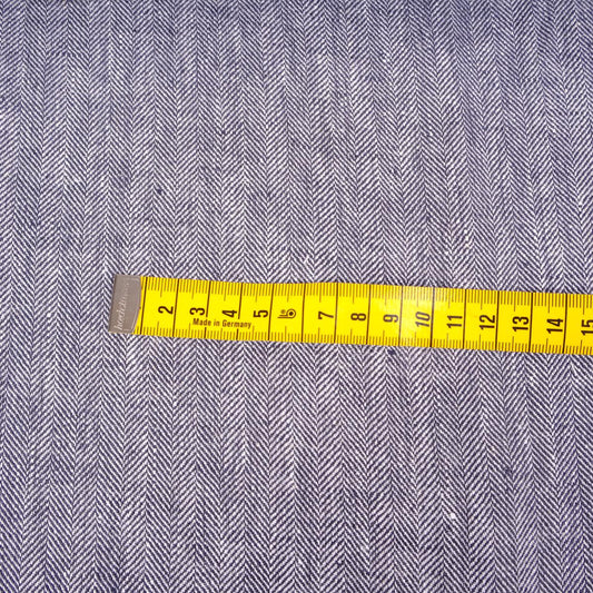 Fishbone Herringbone - grey - linen fabric - 446RA