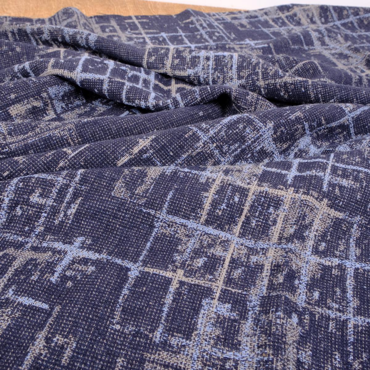 double sided linen fabric - "vintage pattern" - 442RA