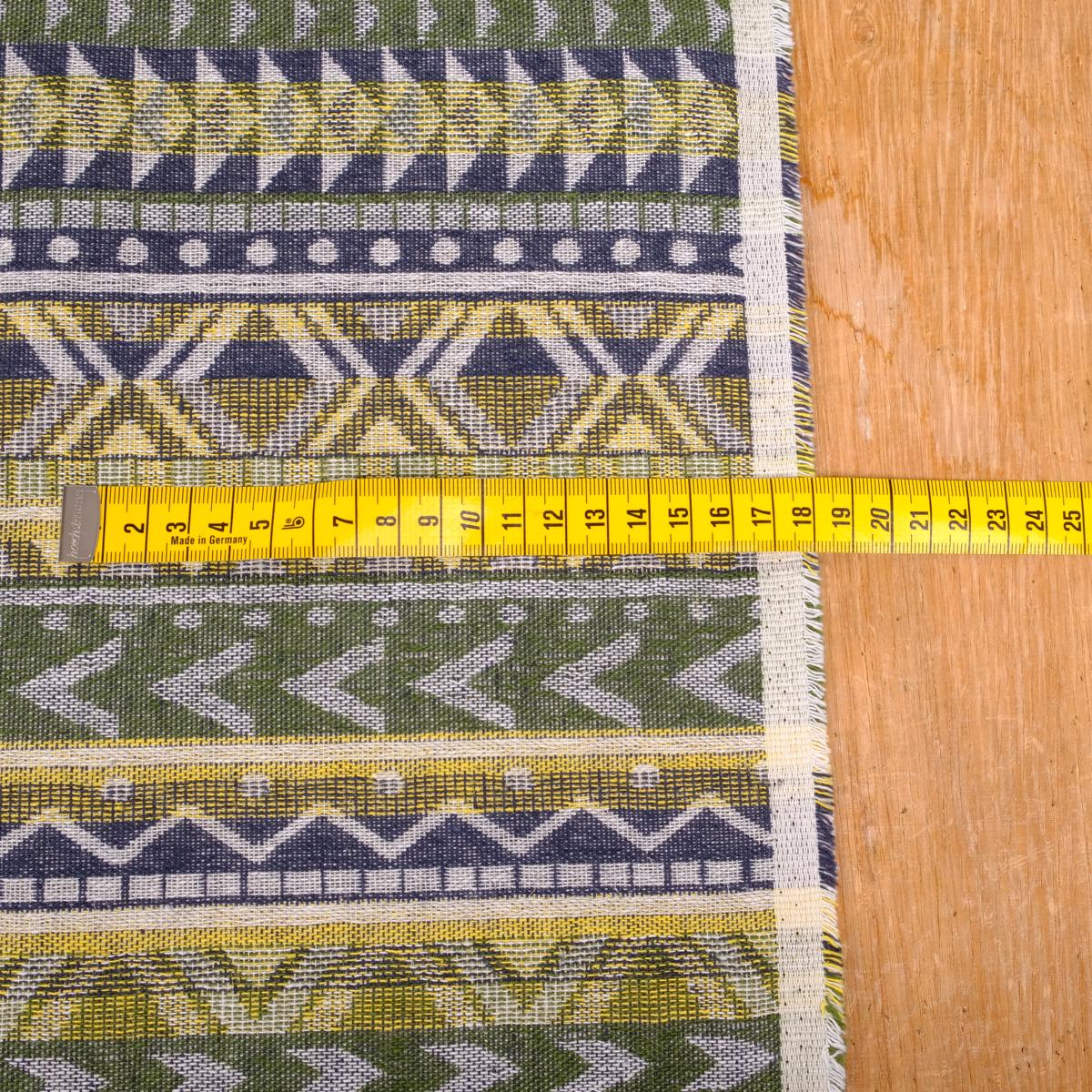 double sided linen fabric - ETNO yellow green- 444RA