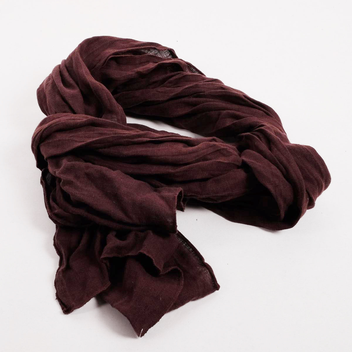 Brown Unisex Linen scarf