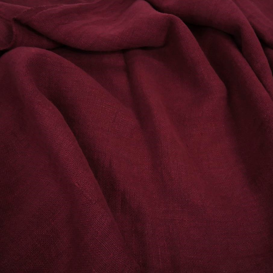 Fluffy linen fabric - dark red - 6311SH